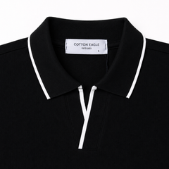 COTTON EAGLE C|E EMBROIDERED POLO SHIRT (BLACK)