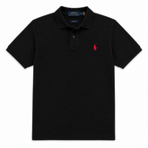 RL SMALL PONY PIQUE COTTON POLO SHIRT (BLACK)