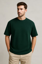 Z.A.R.A PREMIUM WAFFLE OVERSIZED T-SHIRT UNISEX (DARK GREEN)
