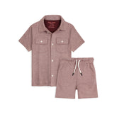 ZR PREMIUM KIDS DOUBLE POCKET TWINSET (MELANGE PEACH)