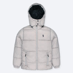 RL PREMIUM MEN DOWN HOODED PUFFER JACKET (GREY)