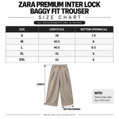 ZR12 PREMIUM INTERLOCK BAGGY FIT TROUSER (KHAKI)