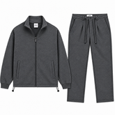 ZR12 PREMIUM INTERLOCK ZIPPER TRACKSUIT (CHARCOAL GREY)