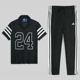 ADDAS PREMIUM INSPIRED 24 V NECK TRACKSUIT (BLACK)