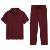 Z.A.R.A WAFFLE KNIT OVERSIZED SLIT TRACKSUIT (MAROON)