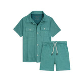 ZR PREMIUM KIDS DOUBLE POCKET TWINSET (TEAL)