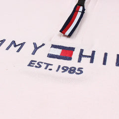TOMMY PREMIUM SELF EMB ZIP-UP POLO SHIRT (PINK)