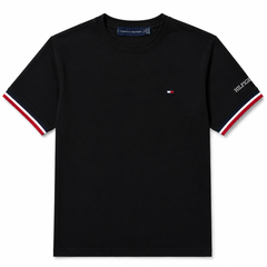 TOMMY SIGNATURE TIPPED T-SHIRT (BLACK)