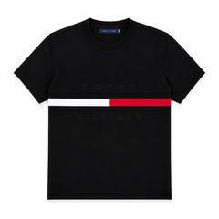 TOMMY SIGNATURE STRIPE T-SHIRT (BLACK)