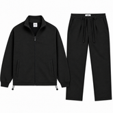 ZR12 PREMIUM INTERLOCK ZIPPER TRACKSUIT (BLACK)