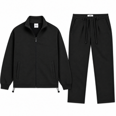ZR12 PREMIUM INTERLOCK ZIPPER TRACKSUIT (BLACK)