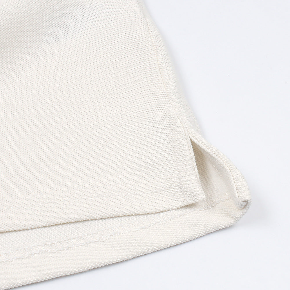 RL Premium Small Pony Zip Up Polo shirt (Off White)