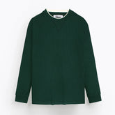 Z.A.R.A PREMIUM THERMAL COTTON CONTRAST TRIM SWEATSHIRT (DK GREEN)