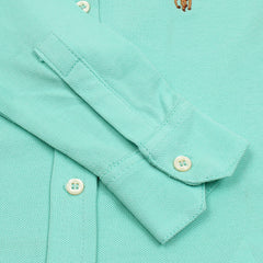 RL IMPORTED KID'S OXFORD BUTTON CASUAL SHIRT (TURQOISE)
