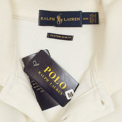 RL Premium 3 Horse Pique Cotton Polo Shirt (White)