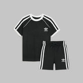 ADDAS PREMIUM KIDS PIPING DRI FIT TWINSET (BLACK)
