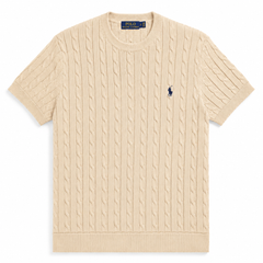 RL CREW NECK CABLE KNIT SHIRT (BEIGE)
