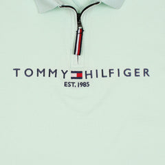 TOMMY PREMIUM SELF EMB ZIP-UP POLO SHIRT (SEA-GREEN)