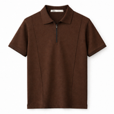 Z.A.R.A FRONT PANEL MEN'S ZIP UP POLO SHIRT (CHOCLATE BROWN)