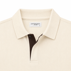 COTTON EAGLE PRESTIGE KNIT POLO SHIRT (CREAM)