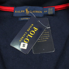 RL Premium Small Pony Cotton Fleece Zipper Jacket (Navy Blue)