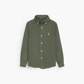 RL IMPORTED KID'S OXFORD BUTTON CASUAL SHIRT (OLIVE GREEN)