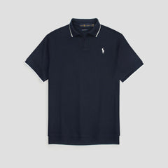 RL PREMIUM MEN'S V NECK BORDER POLO SHIRT (NAVY BLUE)