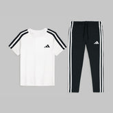 ADDAS PREMIUM KIDS DRI-FIT TRACKSUIT (WHITE&BLACK)
