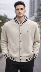 RL PREMIUM S/P COTTON FLEECE BASEBALL JACKET (STONE)