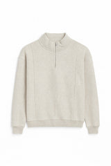 Z.A.R.A PREMIUM COTTON FLEECE FRONT PANEL TRACKSUIT (OATMEAL MELANGE)