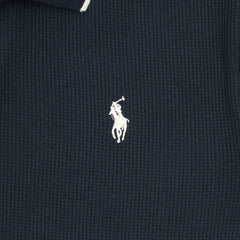 RL PREMIUM MEN'S V NECK BORDER POLO SHIRT (NAVY BLUE)