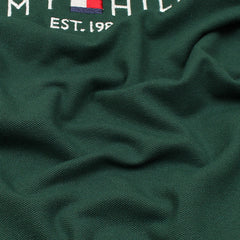 TOMMY PREMIUM SELF EMB ZIP-UP POLO SHIRT (GREEN)