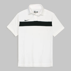 NKE PREMIUM MESH DRI-FIT PANALED POLO SHIRT (WHITE/BLACK)