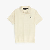 RL PREMIUM CABEL-KNIT BUTTON POLO SHIRT (OFF-WHITE)