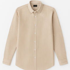 Mussimo Duti Imported Stripe Formal Shirt (Beige)