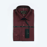 Mussimo Duti Imported Formal Shirt Dobby (Maroon)