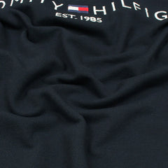 TOMMY PREMIUM SELF EMB ZIP-UP POLO SHIRT (NAVY BLUE)