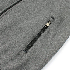 RL Premium Small Pony Cotton Fleece Zipper Jacket (Charcoal Grey)