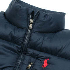 RL IMPORTED HANDWOVEN GORHM DOWN VEST JACKET (NAVY BLUE)