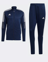 AD12 Imported polyester Fleece Aro-Mesh Tracksuit (Navy Blue)