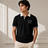 TH HILFIGER CONTRAST COLLAR POLO SHIRT (BLACK)