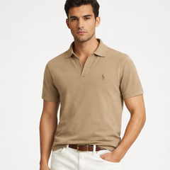 RL SMALL PONY MEN'S JHONY COLLAR POLO SHIRT (KHAKI)