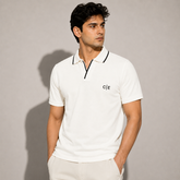 COTTON EAGLE C|E EMBROIDERED POLO SHIRT (OFF-WHITE)