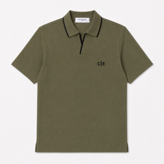 COTTON EAGLE C|E EMBROIDERED POLO SHIRT (OLIVE)