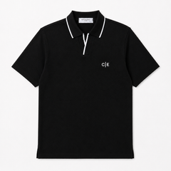 COTTON EAGLE C|E EMBROIDERED POLO SHIRT (BLACK)