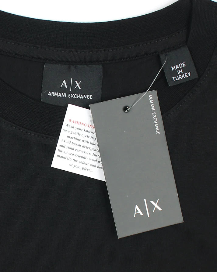 A-X IMPORTED MEN'S DESIGNER BIG LOGO T-SHIRT (BLACK)