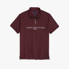 TOMMY PREMIUM SELF EMB ZIP-UP POLO SHIRT (MAROON)
