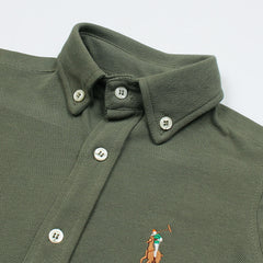 RL IMPORTED KID'S OXFORD BUTTON CASUAL SHIRT (OLIVE GREEN)