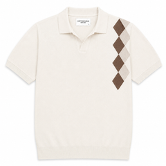 COTTON EAGLE FLAT KNIT WINDSOR POLO (OFF WHITE)