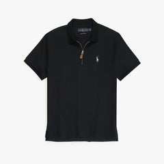 RL PREMIUM MEN'S MULTI ZIPPER POLO SHIRT (BLACK)